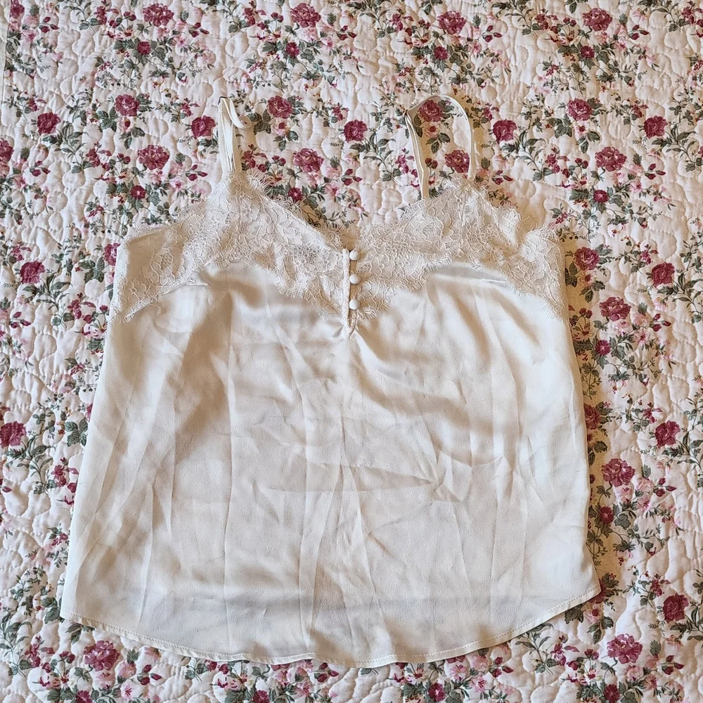 Abercrombie & Fitch Ivory Lace-Trim Camisole - Picture 3 of 5
